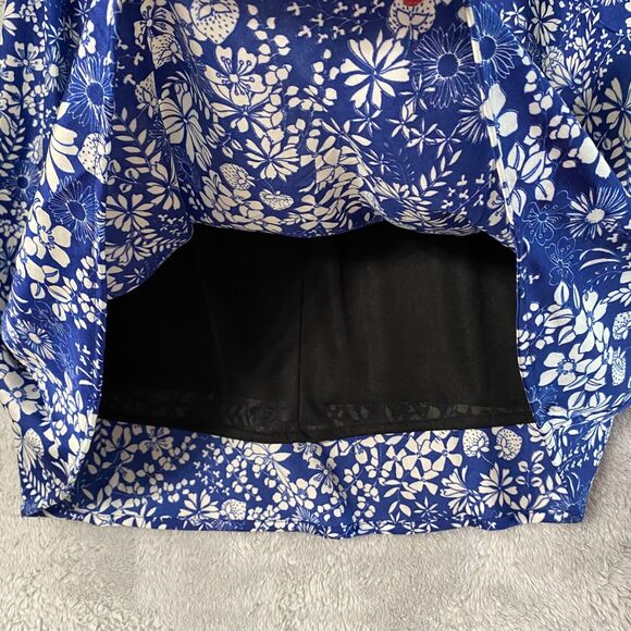 Flint & Moss Maxi Skirt Floral Women’s M Blue & White A-Line - Picture 4 of 9